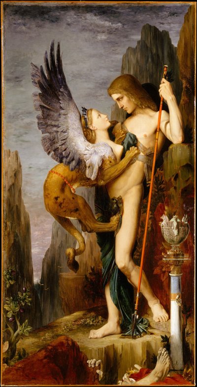 Oedipus en de sfinx door Gustave Moreau